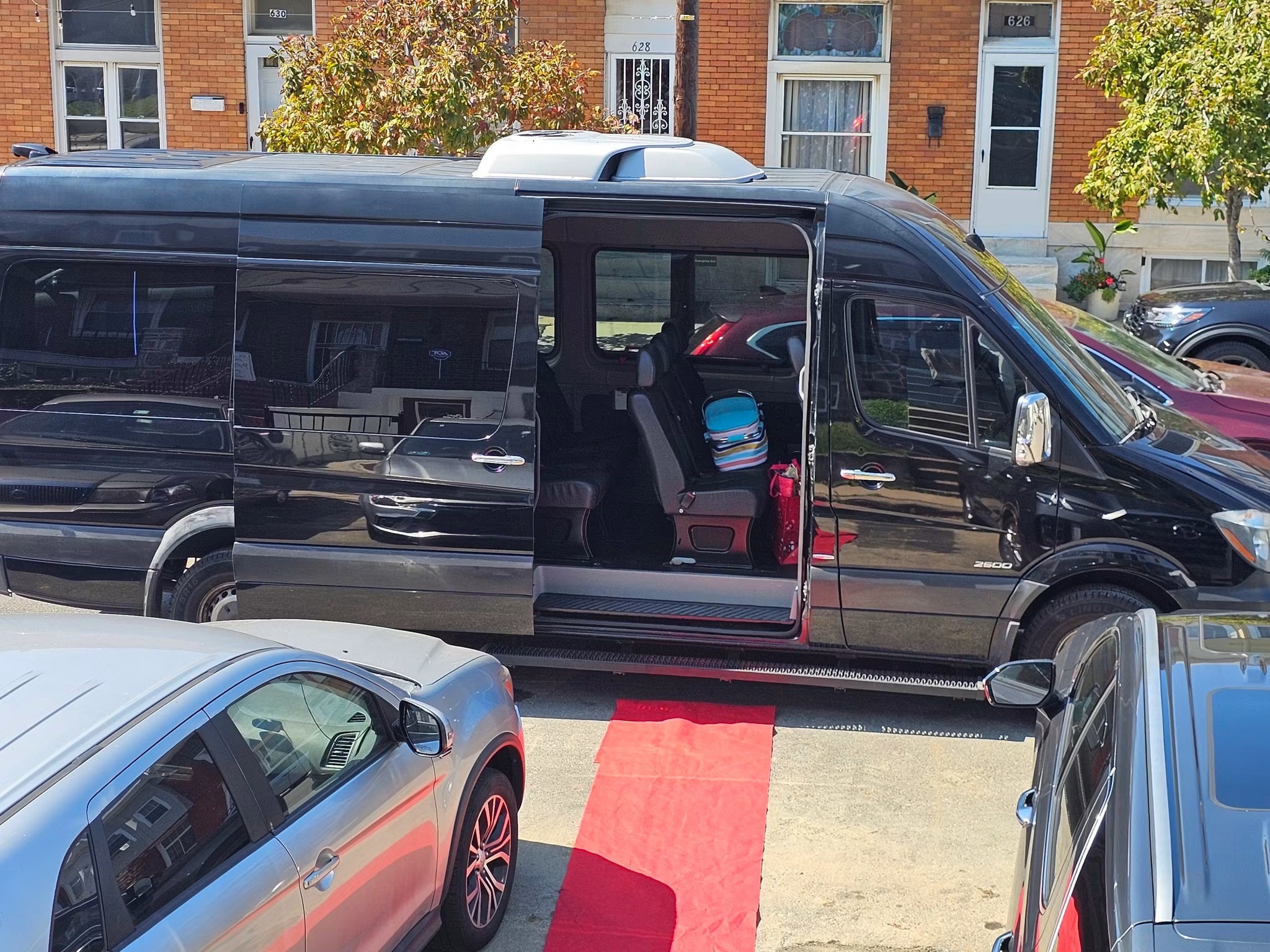 Mercedes Sprinter red carpet setup